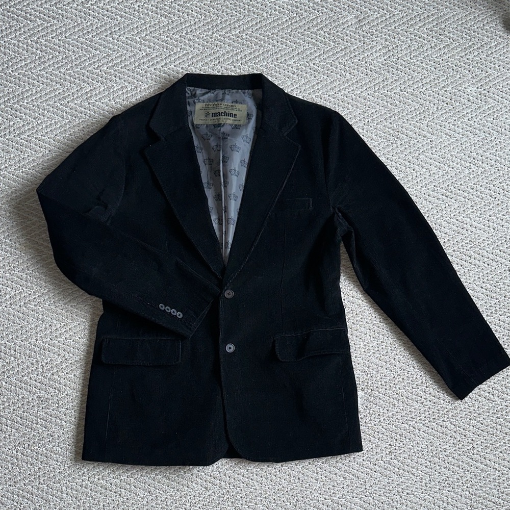 Elegant Black Corduroy Men's Blazer
